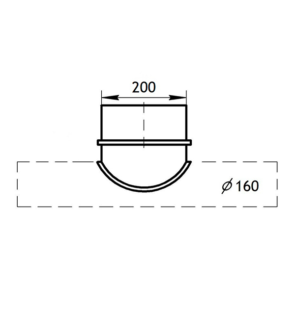 Переход с круглых воздуховодов d160 мм на круглые d200 мм оцинкованный Вид№2