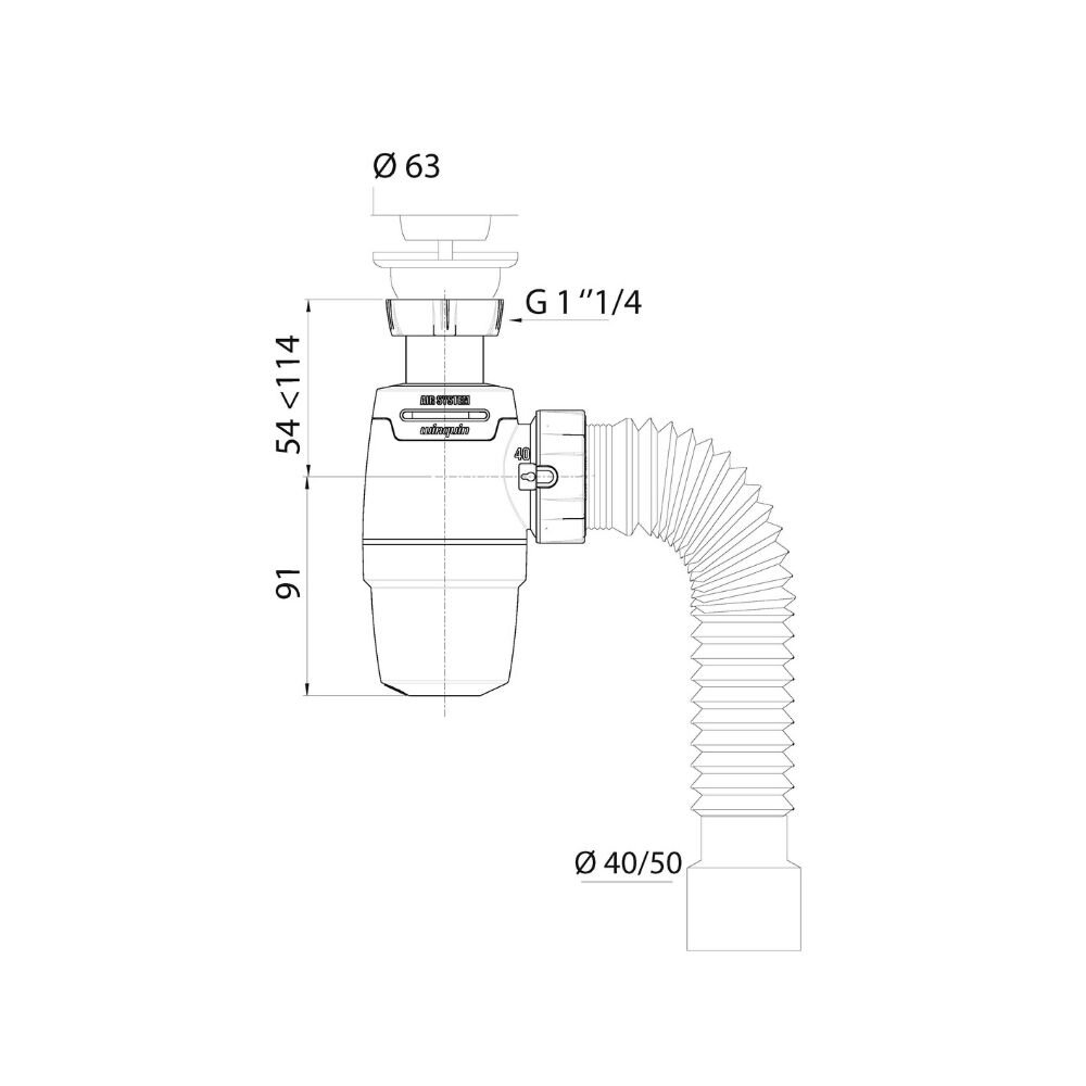 Сифон для мойки Wirquin Neo 30987075