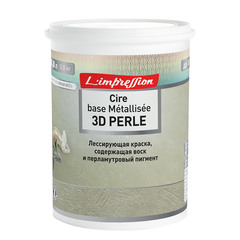 Краска лессирующая L'impression Cire base Metallisee 3D Perle эффект патины матовая 0,8 л