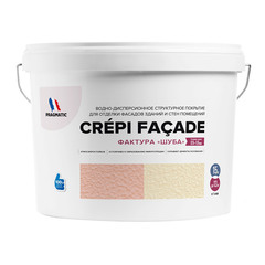 Штукатурка декоративная Pragmatic Crepi Facade мелкозернистая шуба фракция 0,7 мм белый 15 кг