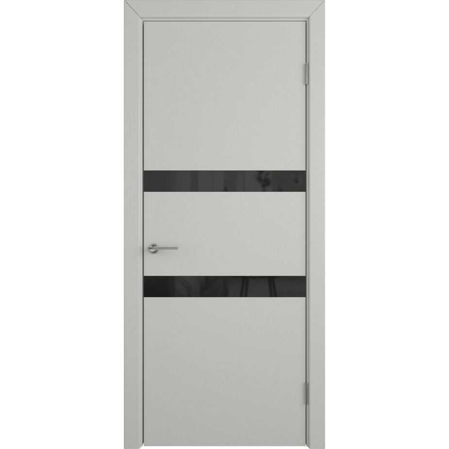 Дверное полотно VFD Niuta Cotton Black Gloss серое экошпон 700х2000 мм ...