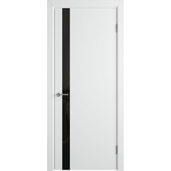 Дверное полотно VFD Niuta Ett Polar Black Gloss белое со стеклом эмаль 600х2000 мм