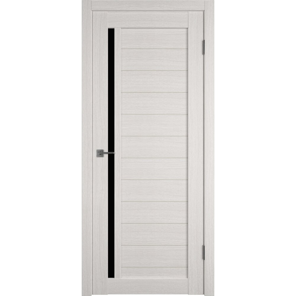 Дверное полотно VFD Atum 9 Bianco Black Gloss белое со стеклом экошпон ...