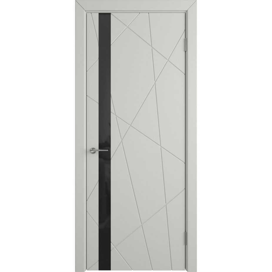 Дверное полотно VFD Flitta Cotton Black Gloss серое экошпон 900х2000 мм ...