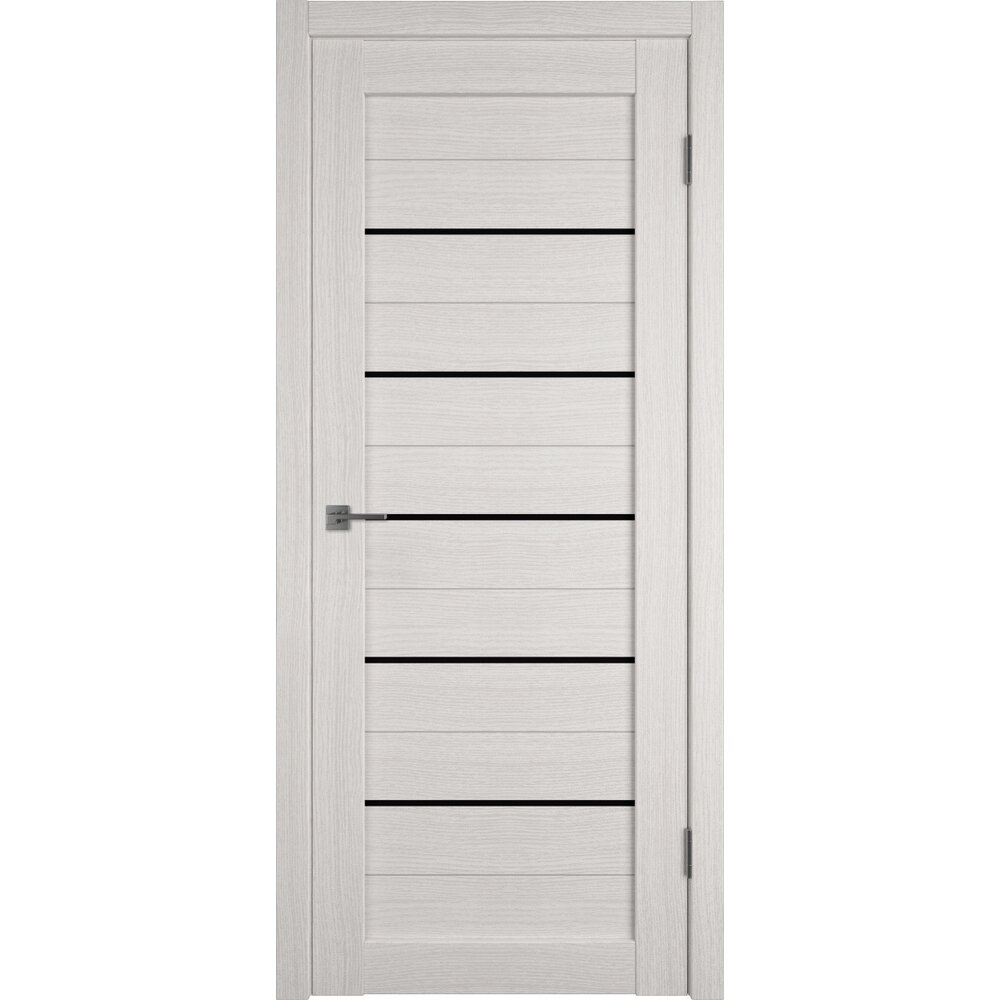 Дверное полотно VFD Atum 5 Bianco Black Gloss белое со стеклом экошпон ...