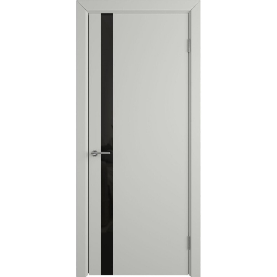Дверное полотно VFD Niuta Ett Cotton Black Gloss серое экошпон 700х2000 ...