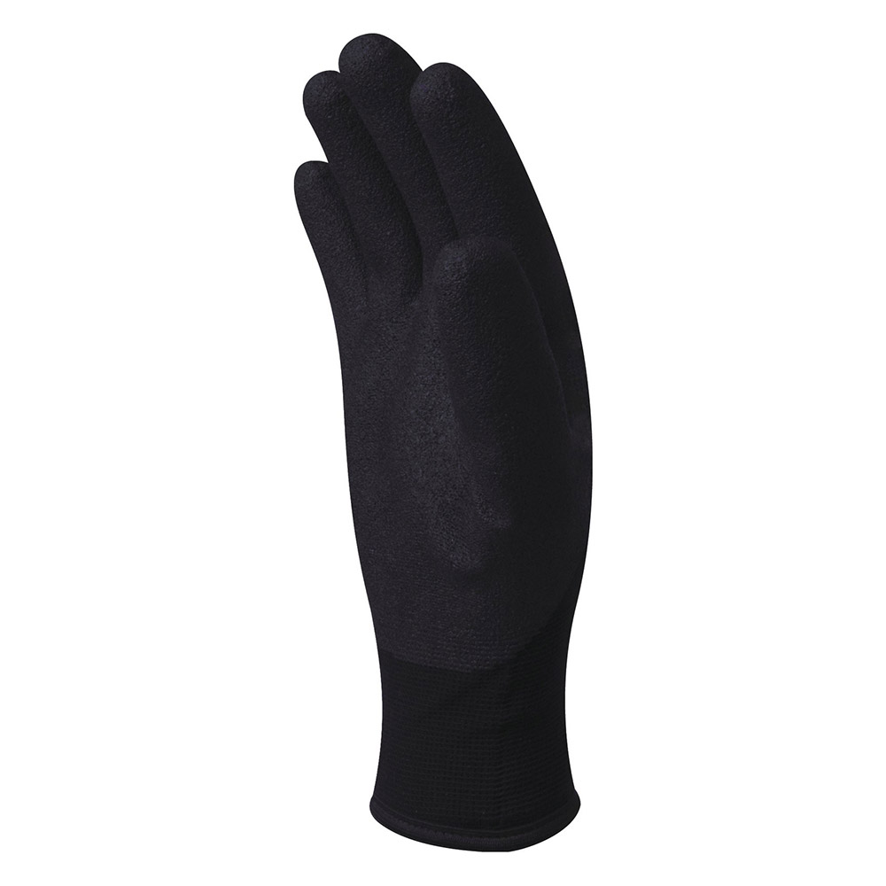 фото Перчатки для защиты от термических рисков delta plus (vv750no10) 13 нитриловое покрытие утепленные 10 (xl) черные