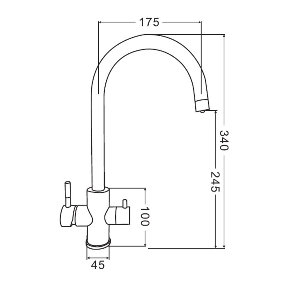 Смеситель для кухни Osgard Gron Plus двухрычажный c переключателем на ...
