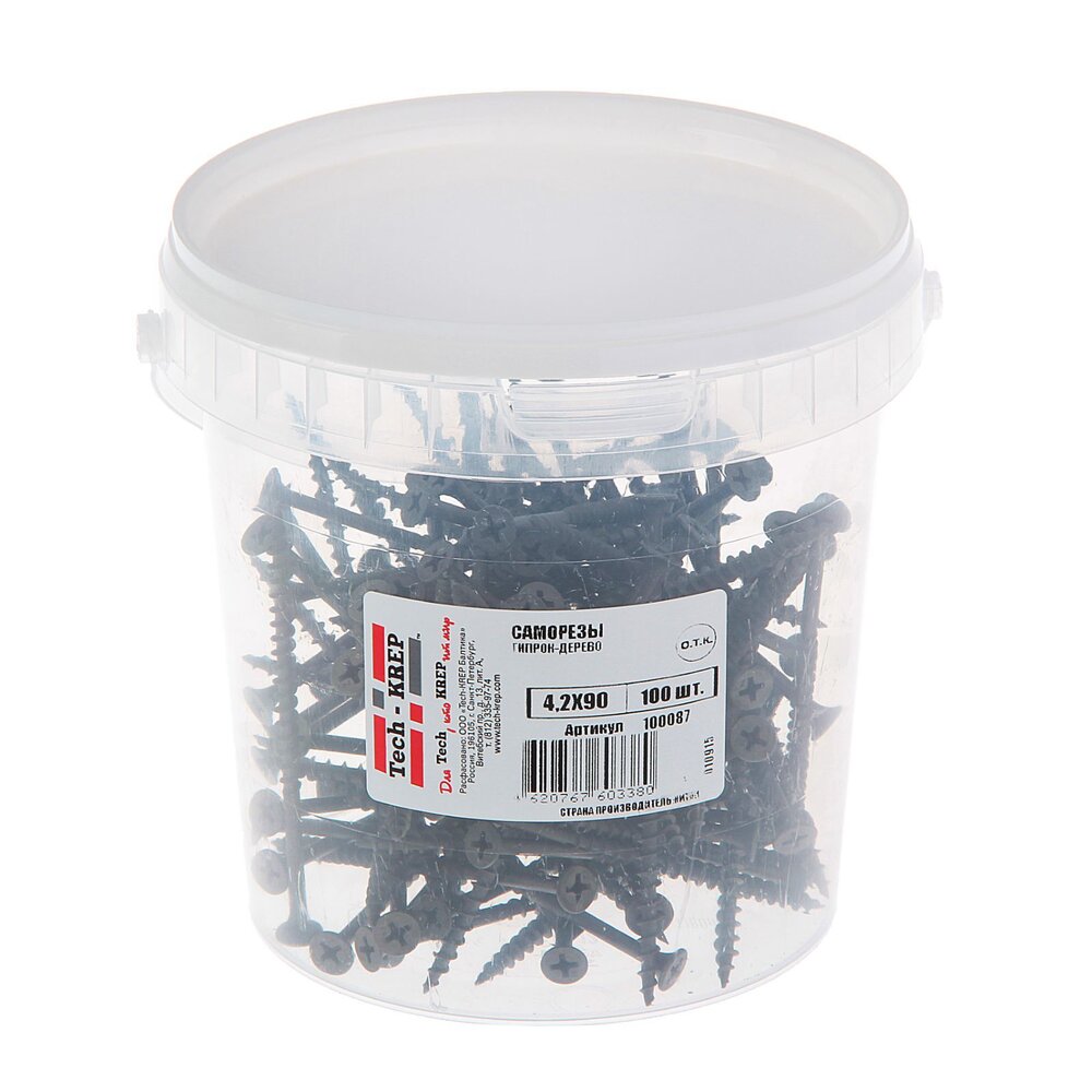 Саморез ШСГД 4,2х90 (100 шт) - ведро Tech-Krep — купить в Петровиче в ...