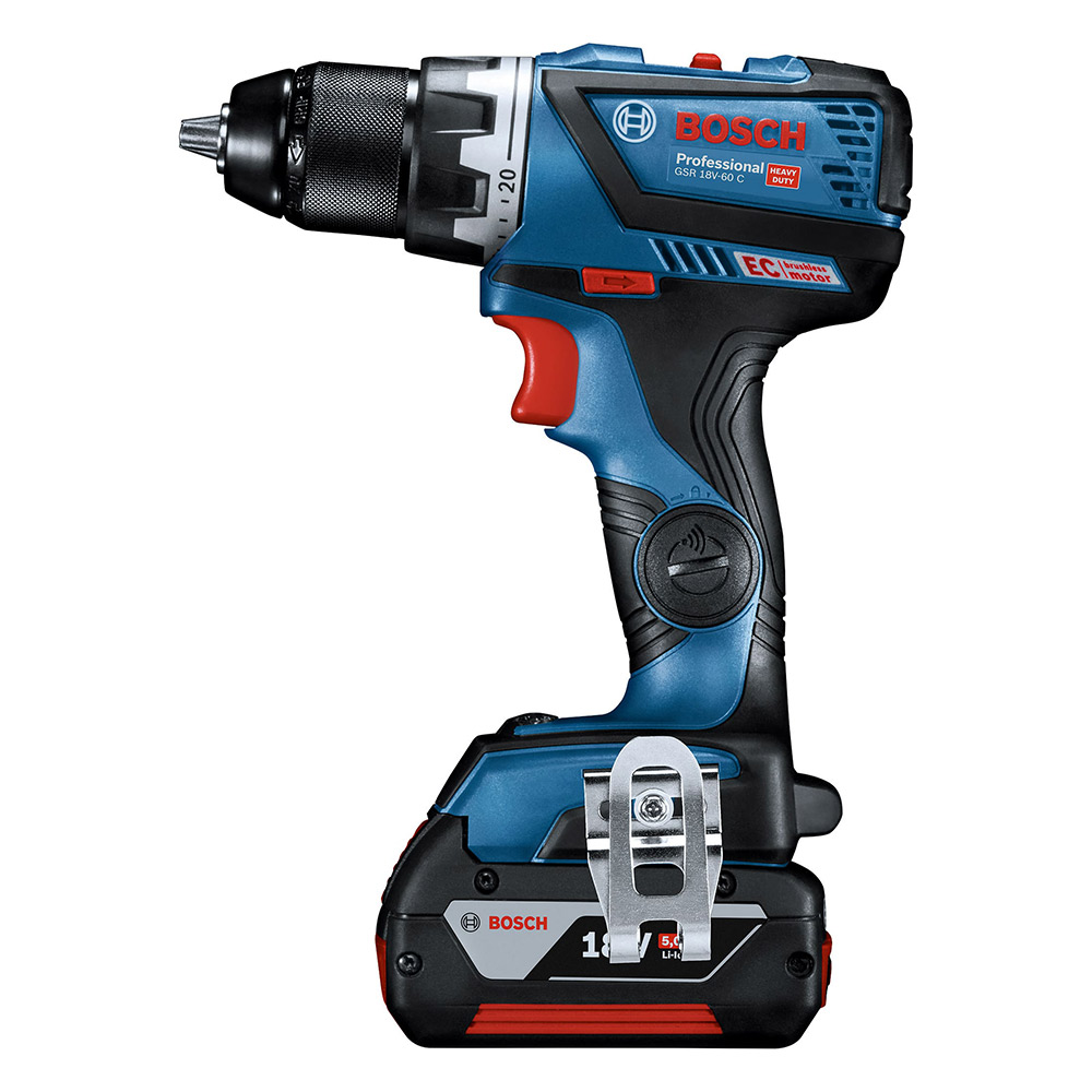 

Дрель-шуруповерт аккумуляторная безударная Bosch GSR 18V-60 C (06019G110D) 18В 2х5.0Ач Li-Ion 2 АКБ иЗУ