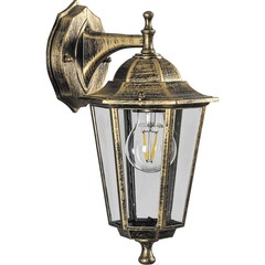 Светильник уличный настенный Feron (6102) E27 60 Вт черное золото 170х170х320 мм