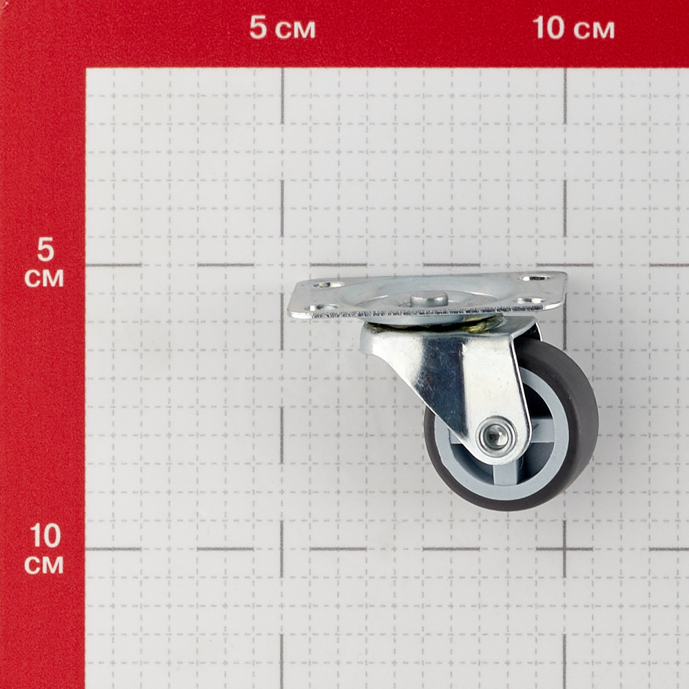 Опора колесная поворотная пластик/резина на площадке 30 мм серая (1 шт.) от Петрович