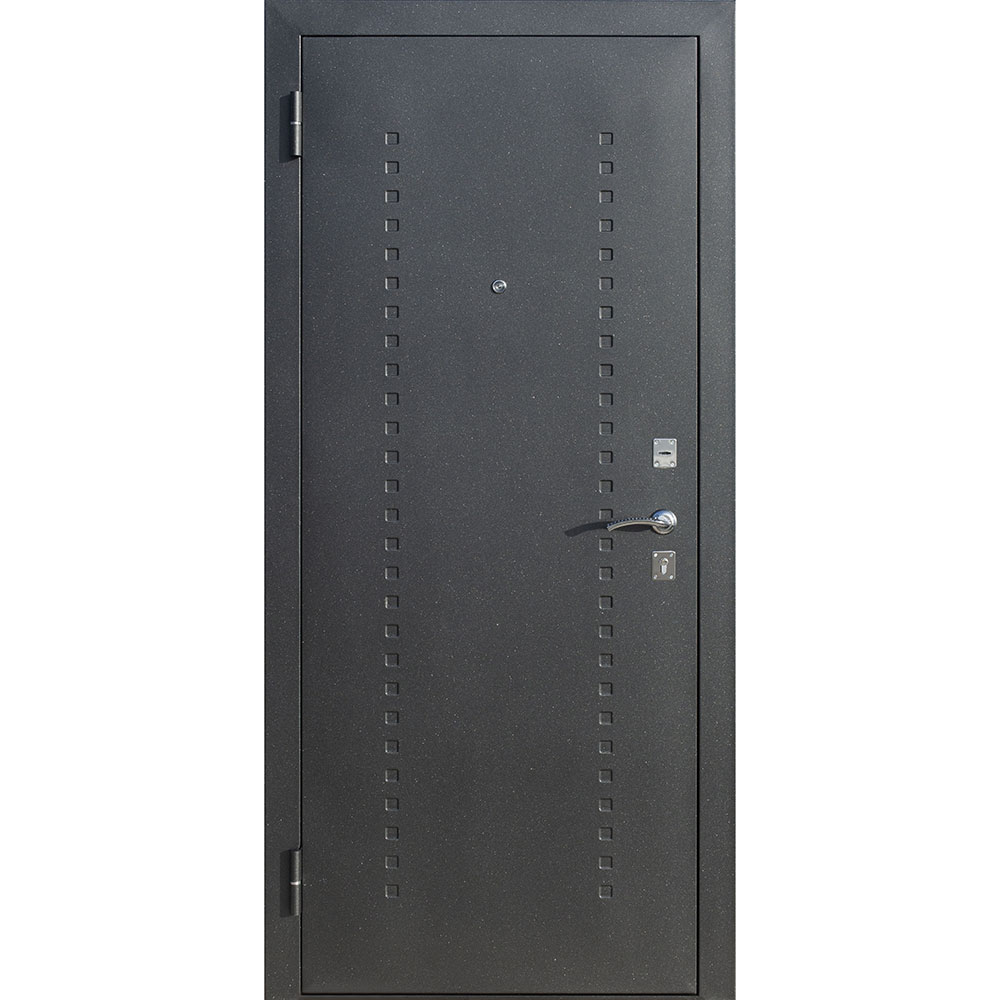 Дверь входная Dominanta левая черный муар - ясень серый эмаль 860х2050 мм
