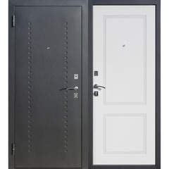 Дверь входная Ferroni Dominanta левая черный муар - ясень белый эмаль 860х2050 мм