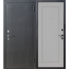 Дверь входная Ferroni Dominanta правая черный муар - ясень серый эмаль 860х2050 мм