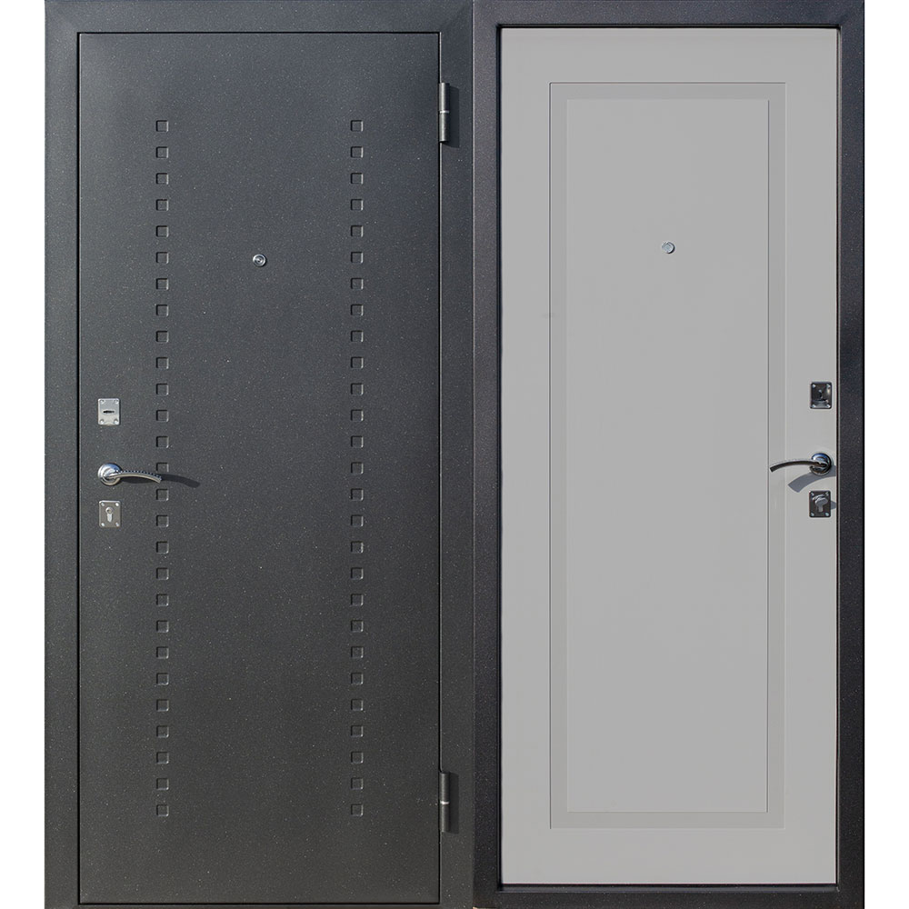 Дверь входная Ferroni Dominanta правая черный муар - ясень серый эмаль 860х2050 мм