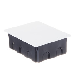 Коробка распределительная Промрукав (80-0870) для скрытой установки в бетон 196х146х70 мм 12 вводов черная IP20 с крышкой безгалогенная