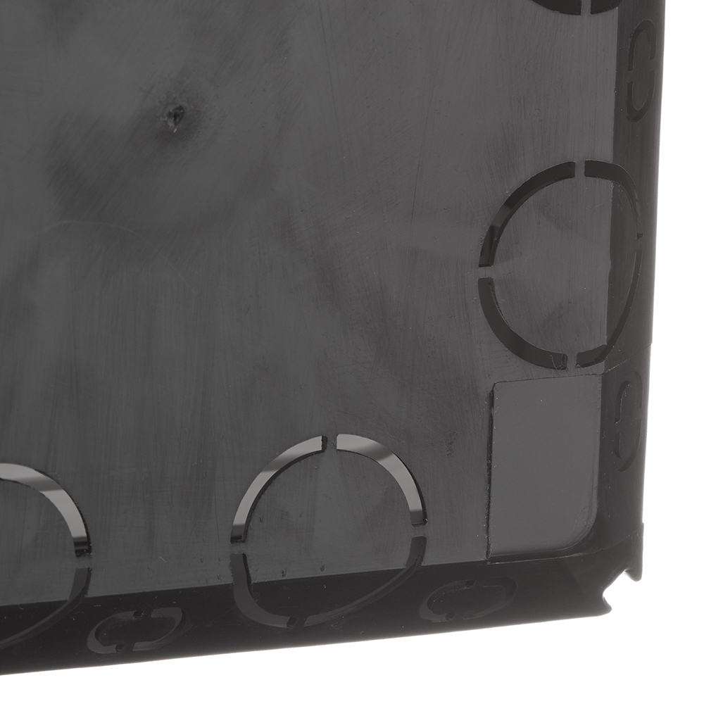 фото Коробка распределительная промрукав (80-0860) для скрытой установки в бетон 103х103х47 мм 20 вводов черная ip20 с крышкой безгалогенная