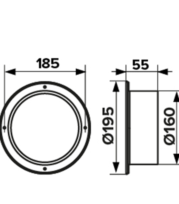Фланец для круглых воздуховодов d160 мм Era пластиковый Вид№3