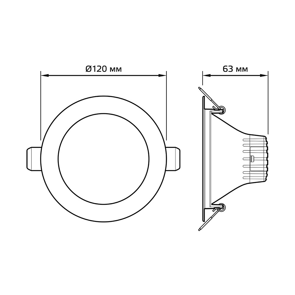 фото Светильник светодиодный встраиваемый gauss downlight d120х63 мм 11 вт 170-240 в 4000к естественный белый свет круглый ip20 белый