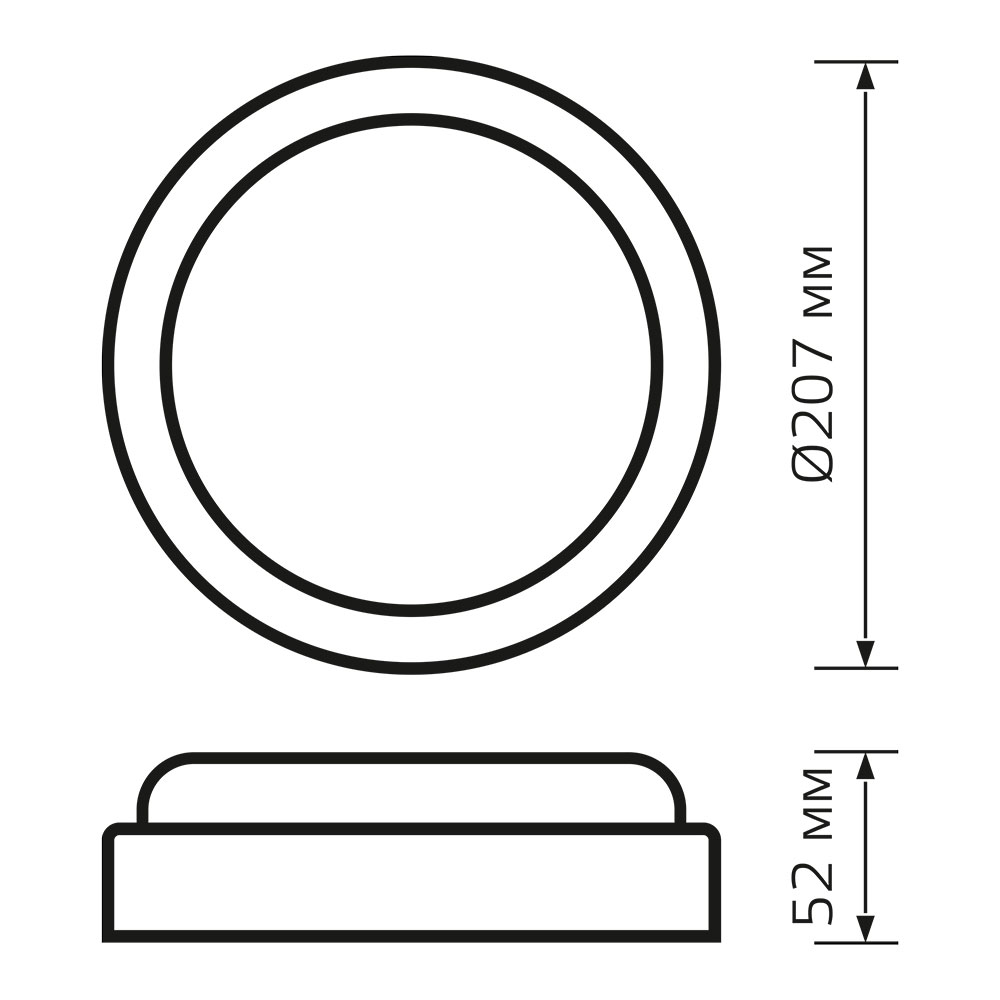 фото Светильник светодиодный накладной gauss basic 210х52х25 мм 25 вт 200-240 в 4000к естественный белый свет опал ip65 круглый белый герметичный