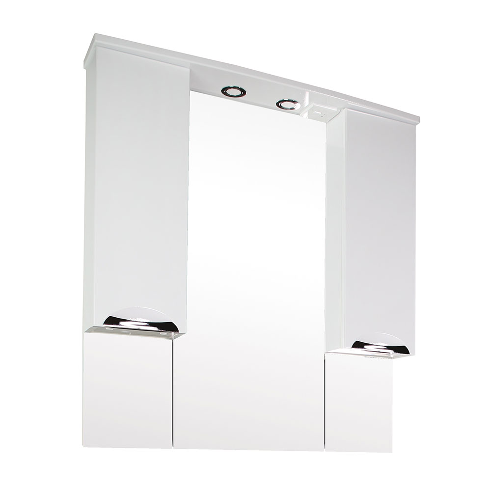 Зеркальный шкаф АСБ-Мебель Мессина 950х1020х180 мм с подсветкой белый зеркальный шкаф асб мебель лиана 800 мм с подсветкой белый