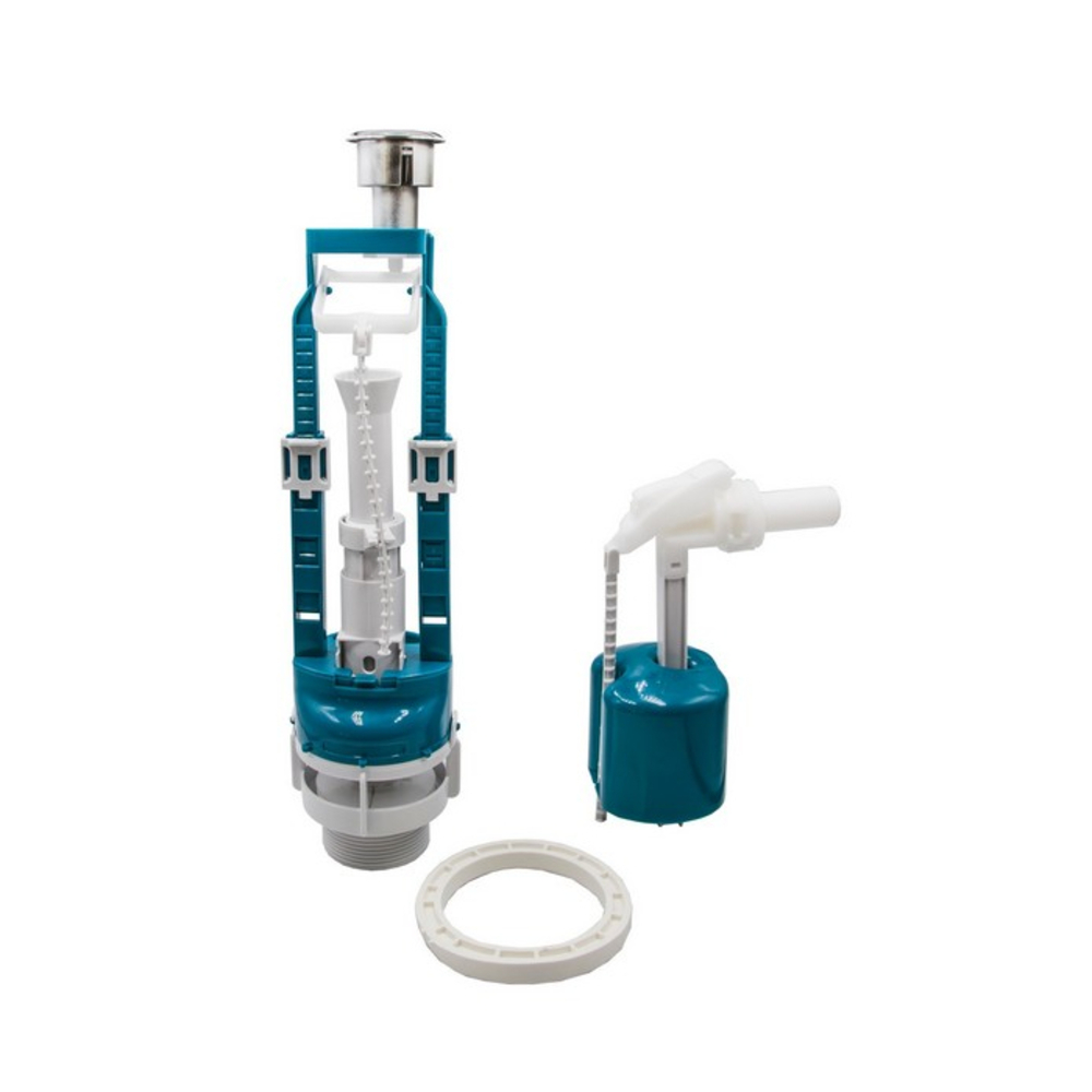 Арматура для бачка универсальная кнопочная, боковая подводка, хром ...