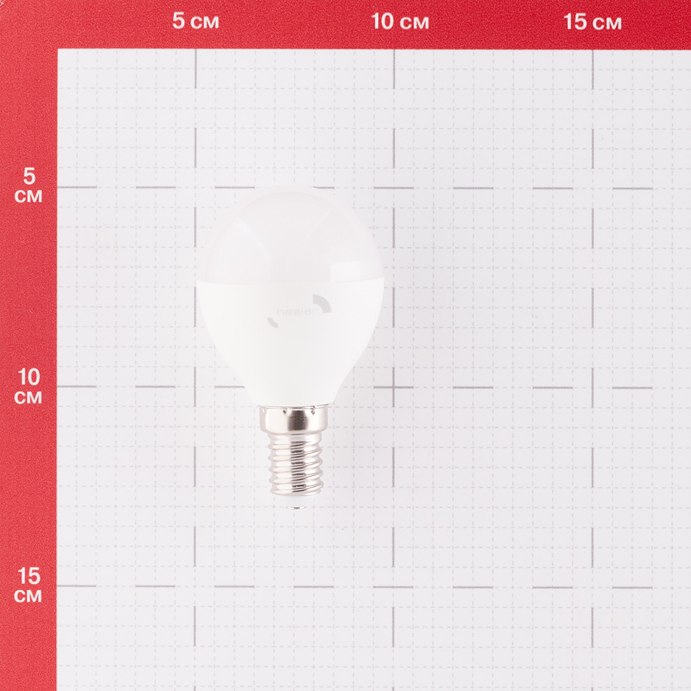 фото Лампа светодиодная hesler 5 вт e14 шар g45 4000к естественный белый свет 230 в матовая