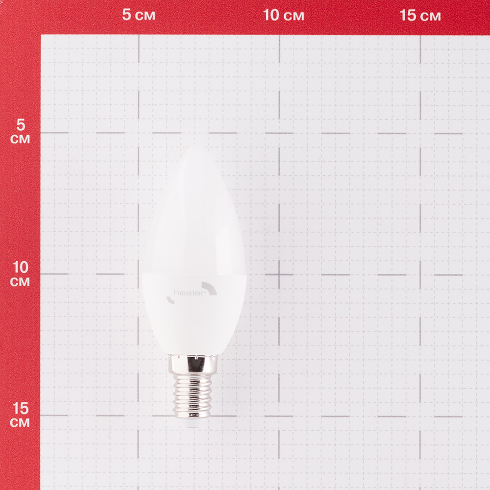 фото Лампа светодиодная hesler 5 вт e14 свеча c37 2700к теплый белый свет 230 в матовая