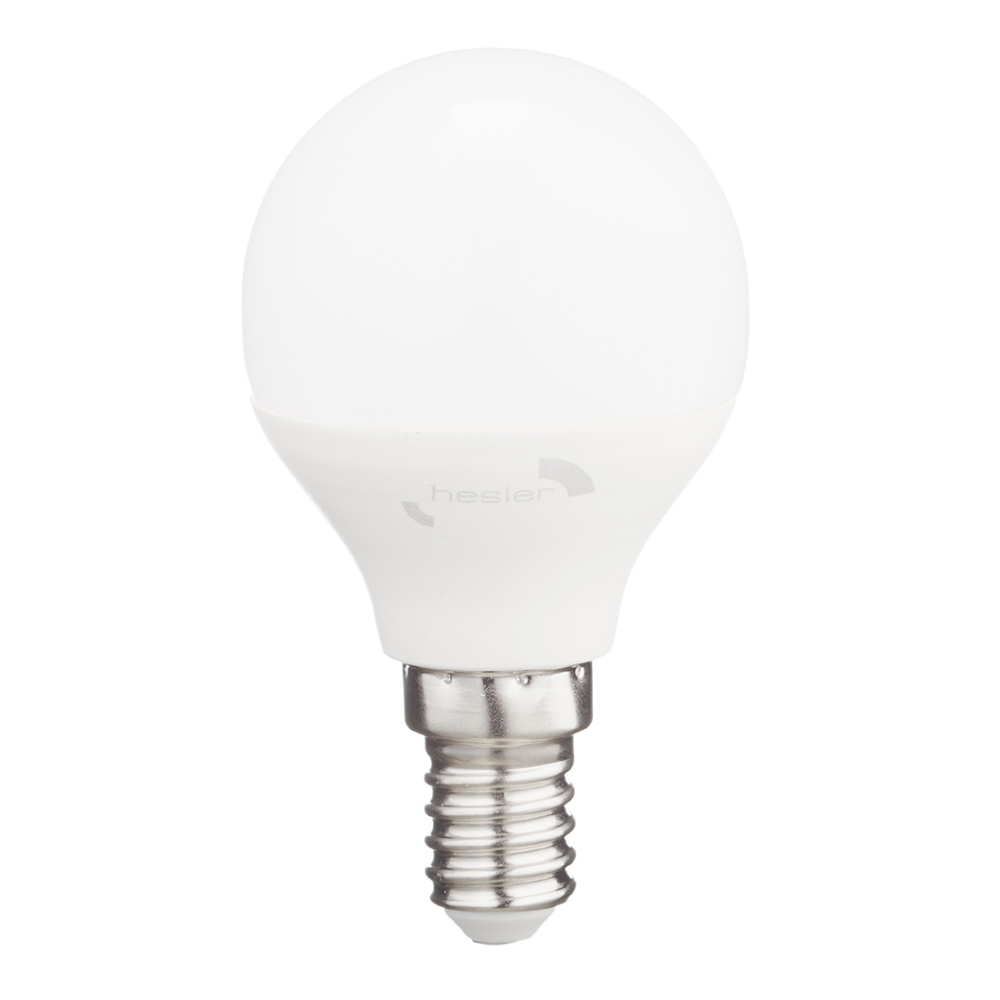 фото Лампа светодиодная hesler 6 вт e14 шар g45 2700к теплый белый свет 230 в матовая