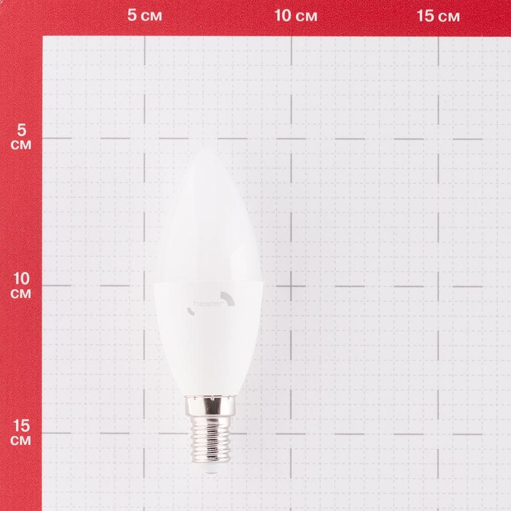 фото Лампа светодиодная hesler 8 вт e14 свеча c37 4000к естественный белый свет 230 в матовая