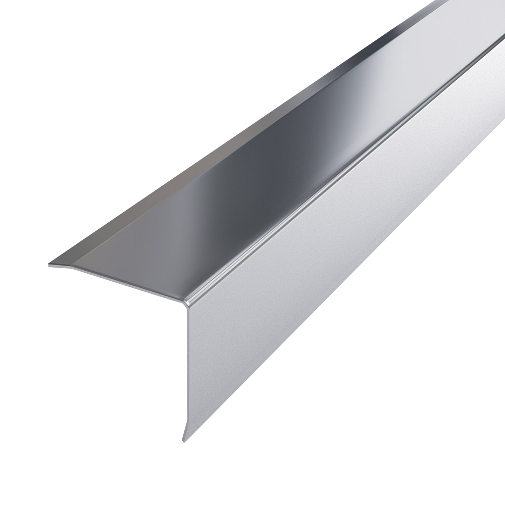 фото Угол стальной для кафельной плитки прямой скошенный край 20х20х2700 мм серебро