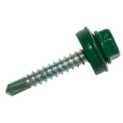 Саморезы кровельные 35х4,8 мм зеленый мох RAL 6005 (25 шт.) (11122)