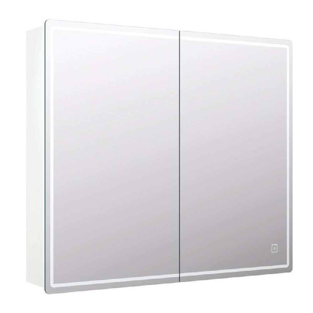 Зеркальный шкаф Vigo Geometry 800х800х195 мм с сенсорной подсветкой белый зеркальный шкаф vigo plaza 800х700х150 мм с подсветкой белый