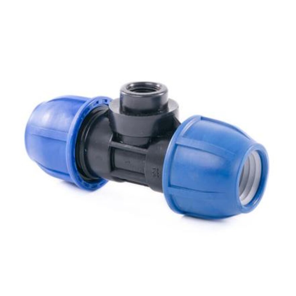 Тройник полиэтиленовый компрессионный резьбовой 20 мм х 3/4 ВР(г) х 20 ...