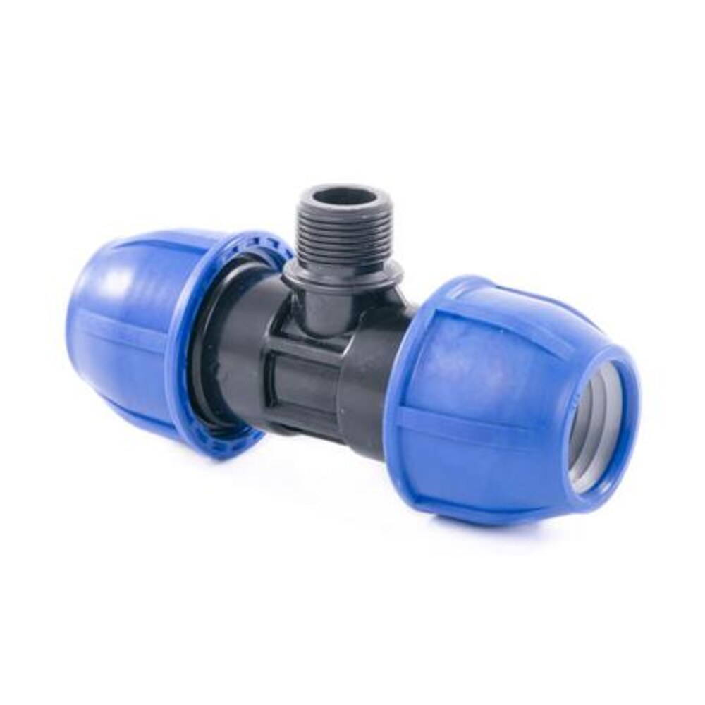 Тройник полиэтиленовый компрессионный резьбовой 25 мм х 1 НР(ш) х 25 мм ...