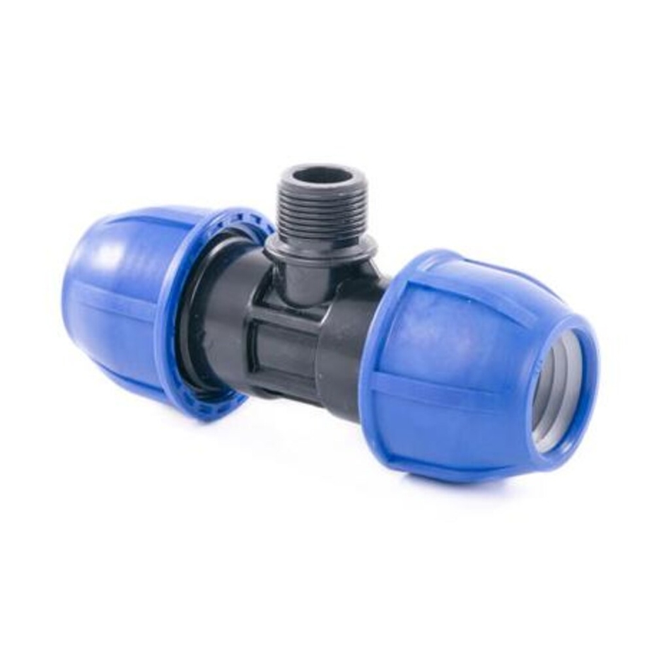 Тройник полиэтиленовый компрессионный резьбовой 25 мм х 3/4 НР(ш) х 25 ...