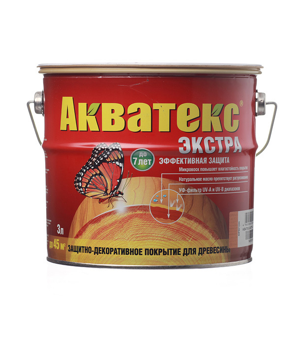 Антисептик Акватекс Экстра декоративный для дерева орегон 3 л — купить ...