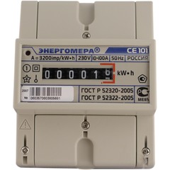 Счетчик электроэнергии Энергомера CE101-R5 145 М6 однофазный однотарифный 5 (60) А на DIN-рейку