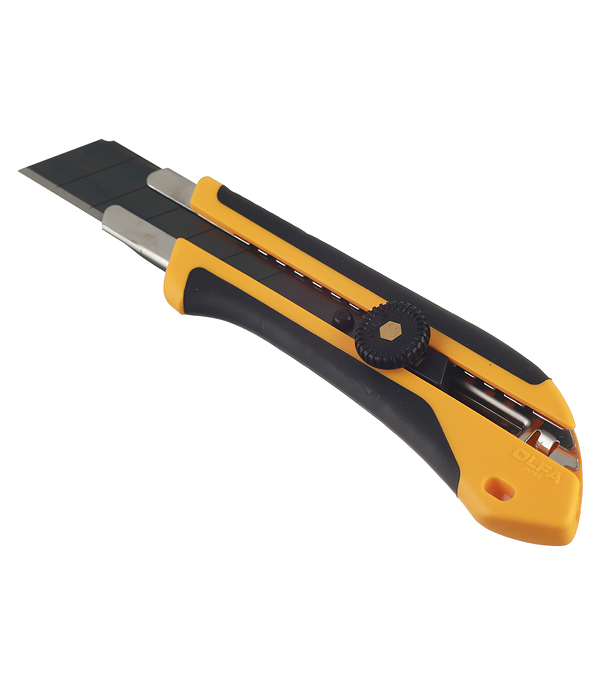 Нож строительный Olfa 25 мм с ломающимся лезвием пластиковый корпус нож строительный hesler 18 мм с ломающимся лезвием пластиковый корпус