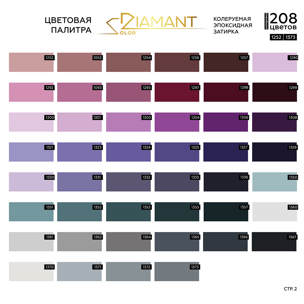 фото Затирка эпоксидная под колеровку diamant color хамелеон 2,5 кг (208 цветов)