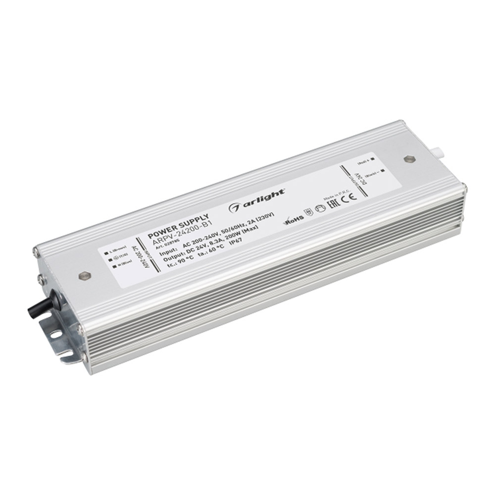 Блок питания для светодиодного светильника Arlight металлический 200 Вт IP67 200-240/24 В