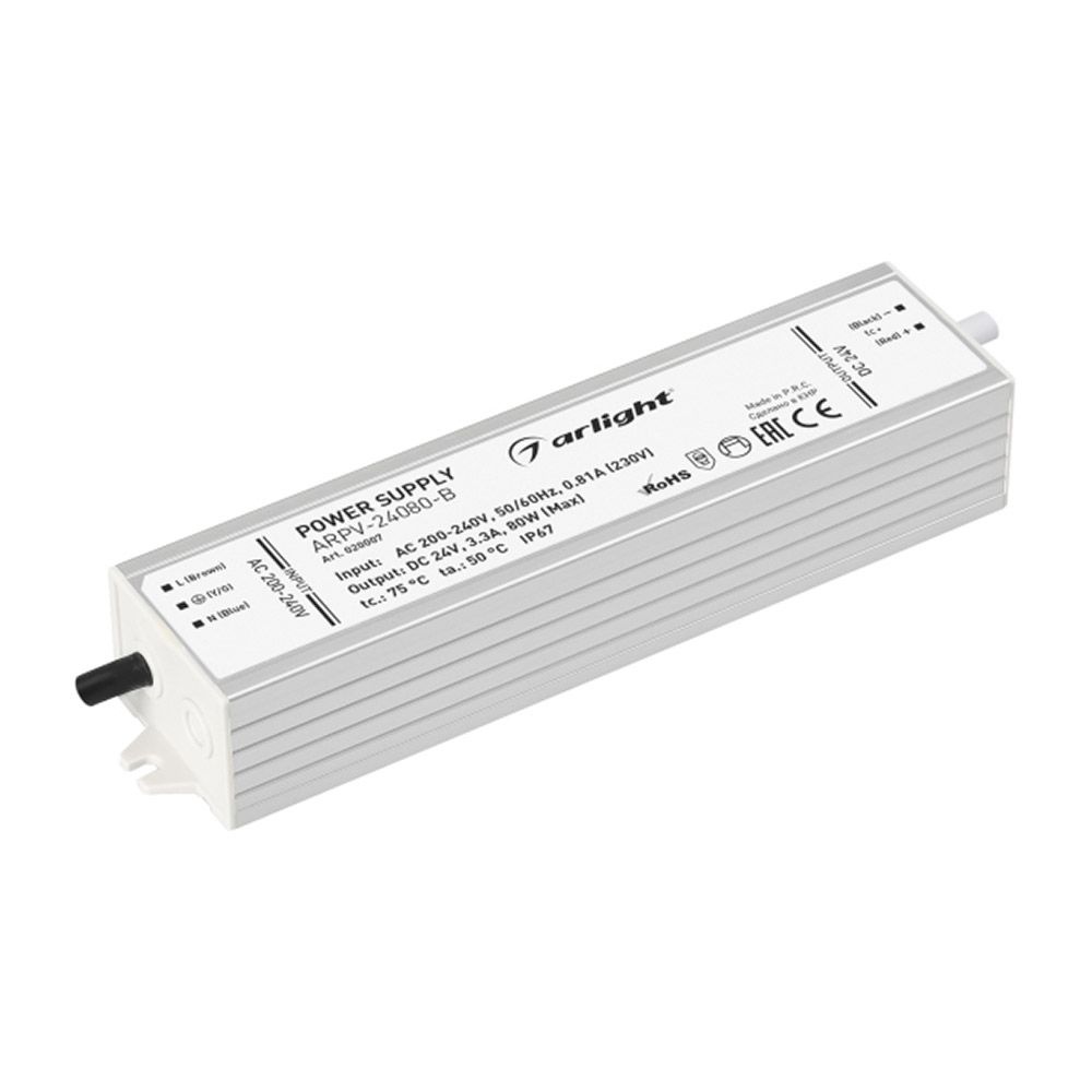 Блок питания для светодиодного светильника Arlight металлический 80 Вт IP67 200-240/24 В