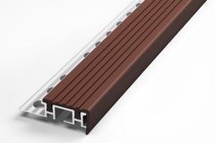Профиль угловой для кафельной плитки алюминиевый 10х2500 мм ступень коричневый