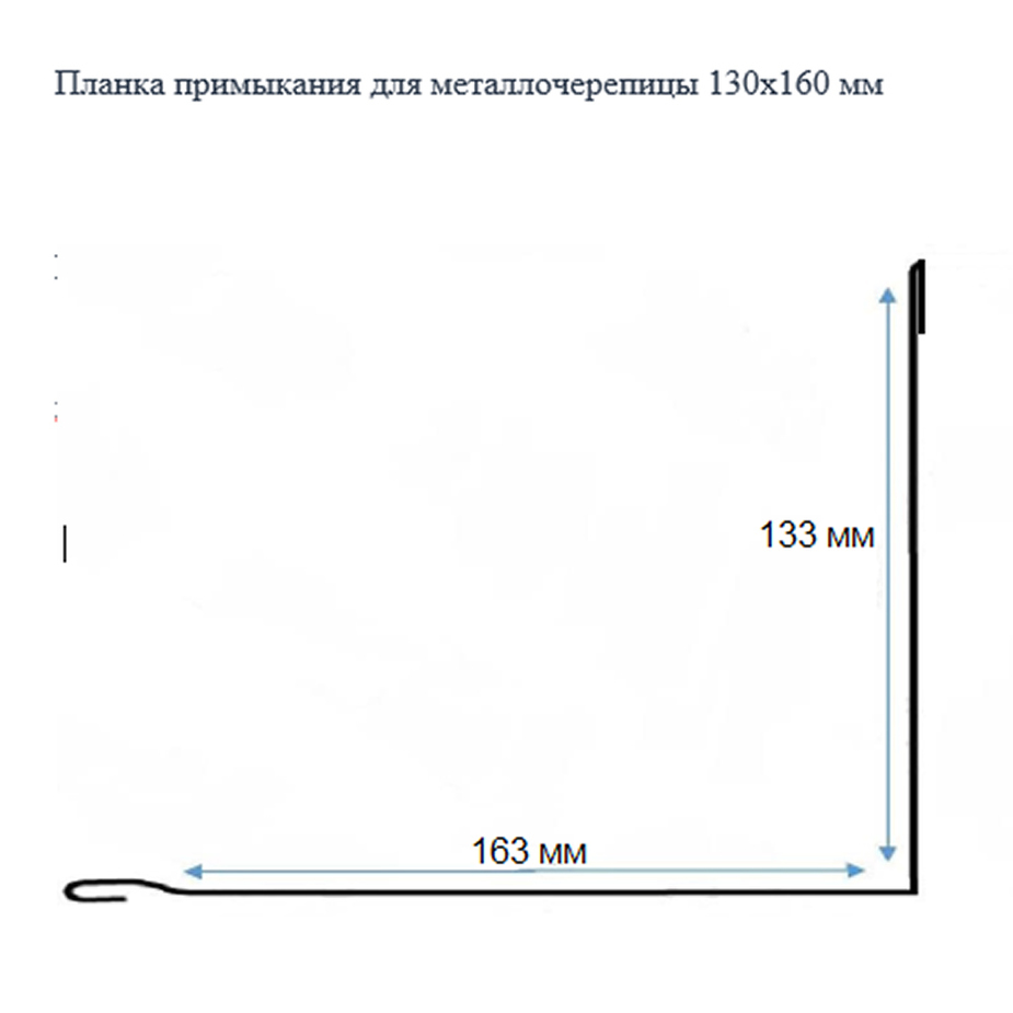 Планка примыкания для металлочерепицы 2 м