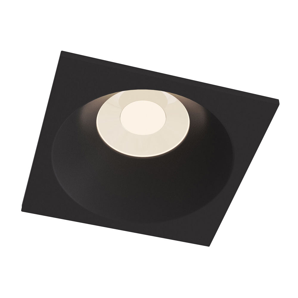 фото Светильник встраиваемый gu10 50 вт 85х85х85 мм матовый ip65 maytoni zoom (dl033-2-01b) черный