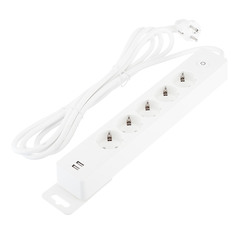 Удлинитель бытовой Schneider Electric (ST945U3W) с заземлением 3 м 16 А 230 В 3,68 кВт 5 розеток ПВС 3х1,5 мм2 IP20 со шторками с USB белый