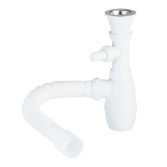 Сифон для мойки WIRQUIN 30718030 1 1/2"х40 мм с выпуском D 70 мм с отводом и гибким соединением