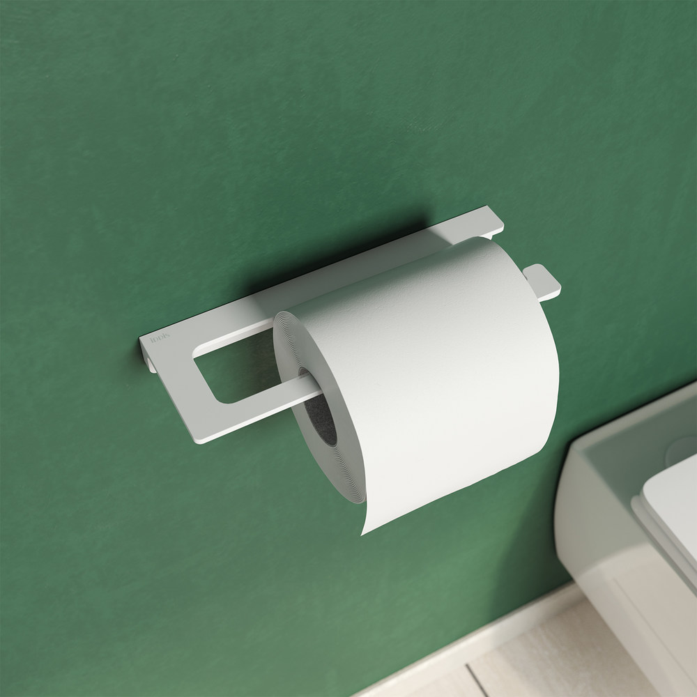 фото Держатель для туалетной бумаги без крышки iddis slide sliwt00i43 сталь белый матовый