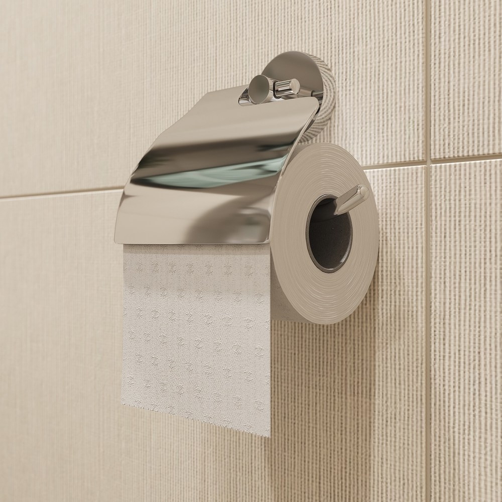 фото Держатель для туалетной бумаги с крышкой iddis sena senssc0i43 сталь хром